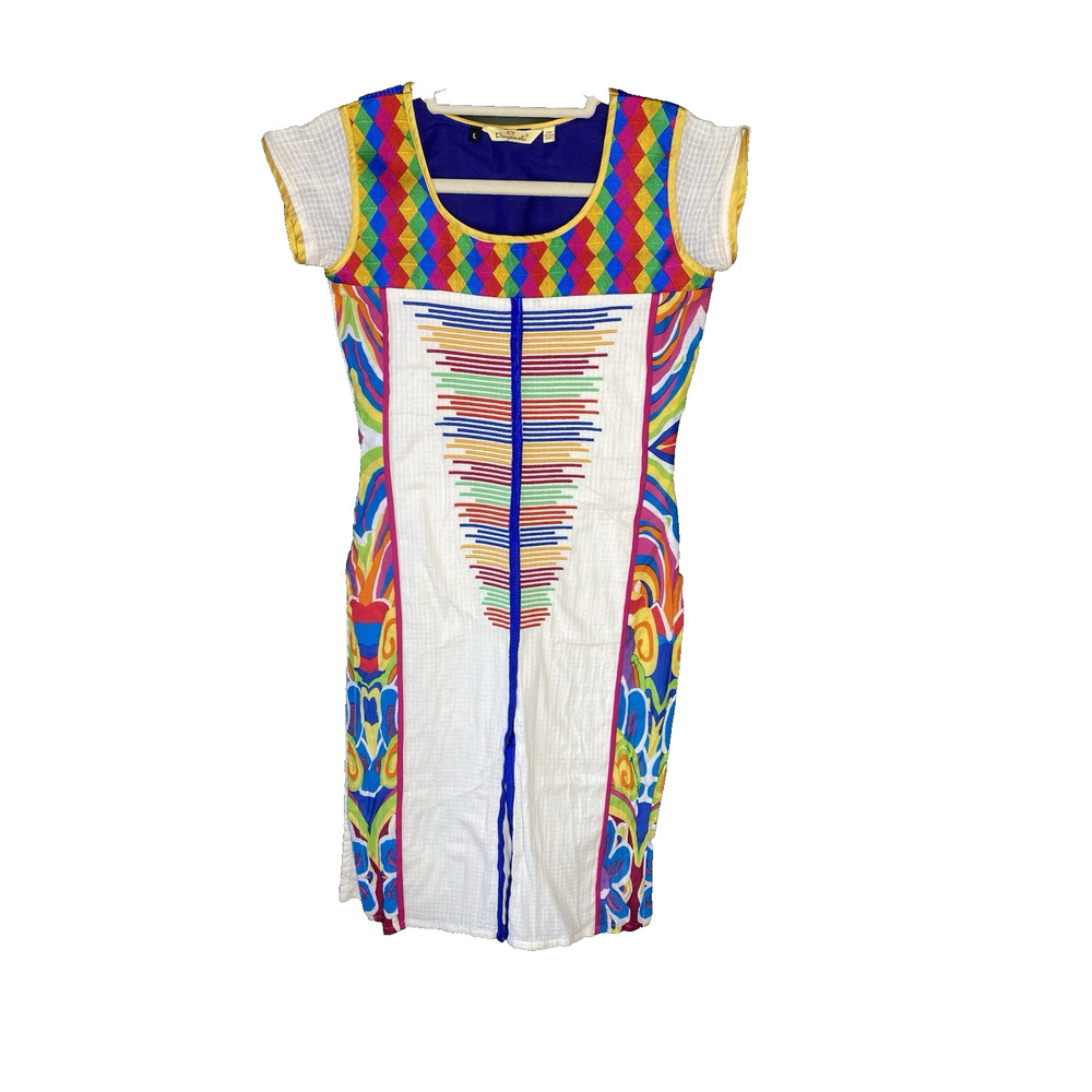 Divyanshi Indian Dress Womens Large Embroidered Multicolor Pullover Summer Kurta